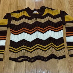 Fall themed Chevron Knit Sweater